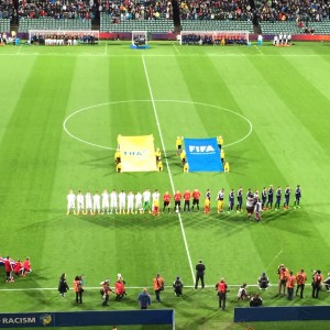 Worl Cup Soccer NZL vs USA flags